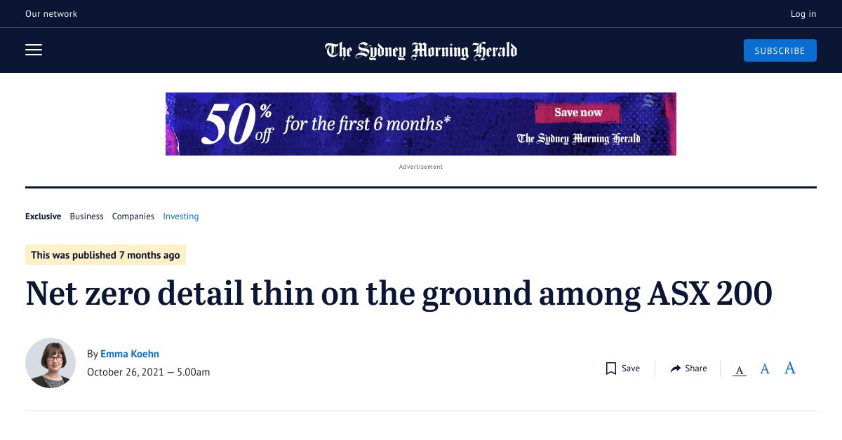 Net zero detail thin on the ground among ASX 200