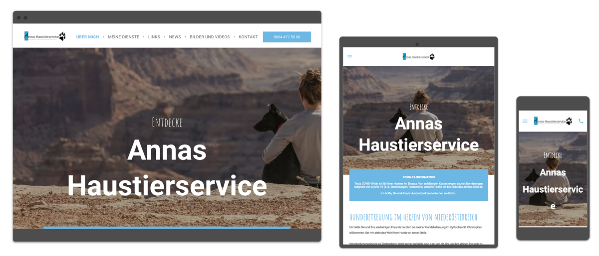 Website Referenz Annas Haustierservice