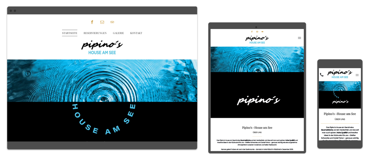 Website Referenz Pipinos House am See