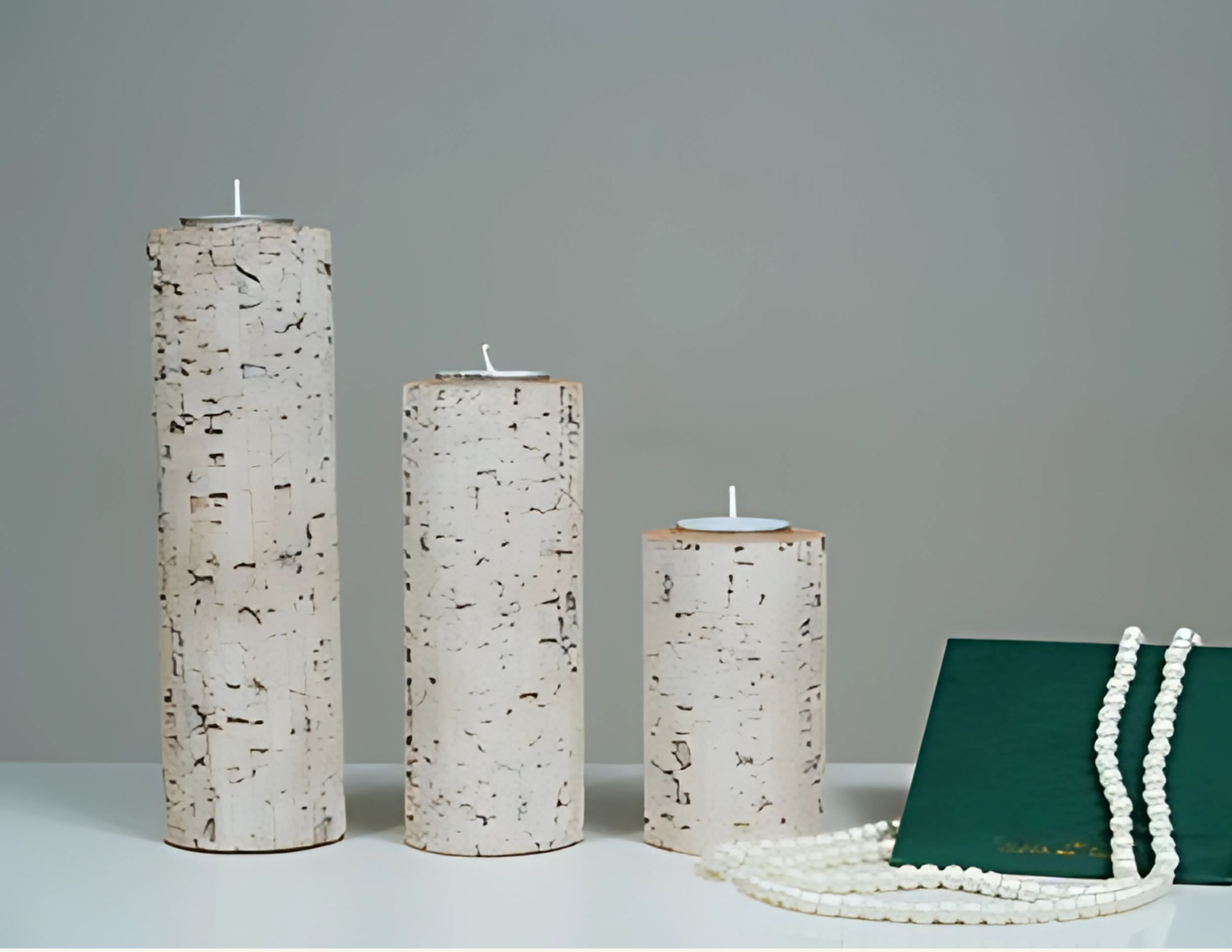 Cork Tea Light Holder Pillars