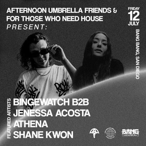 Flyer for AUF x FTWNH // Bingewatch & Jenessa Acosta