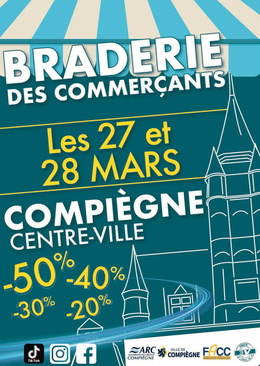 Braderie de printemps à Compiègne : bonnes affaires et animations en centre-ville le 28 mars