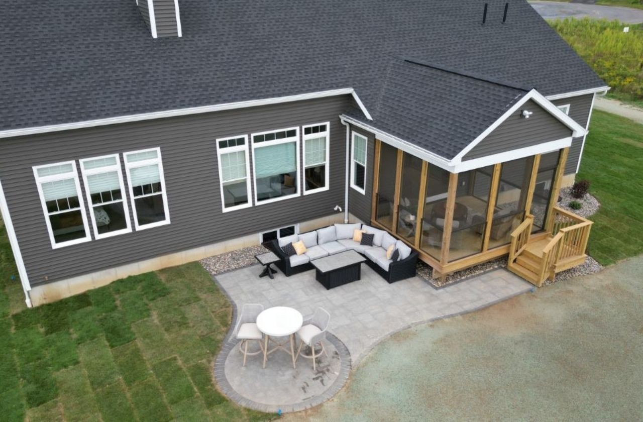 18 Dahlia Drive - Lincoln Ranch - Arial shot of outdoor living spaces