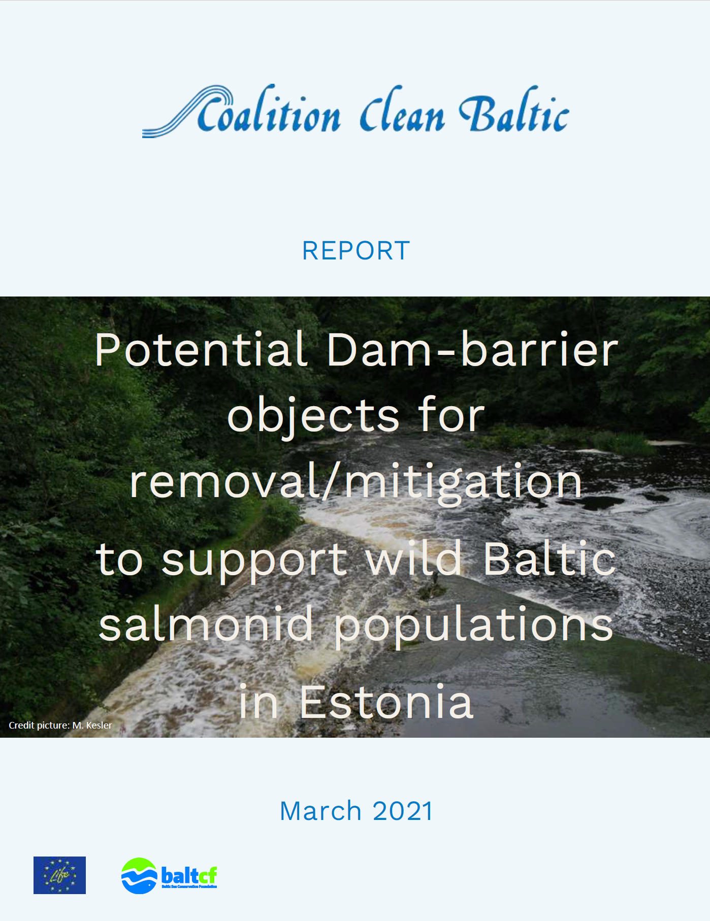Potential Dam-barrier objects for removal/mitigation to support wild Baltic salmonid populations in Estonia