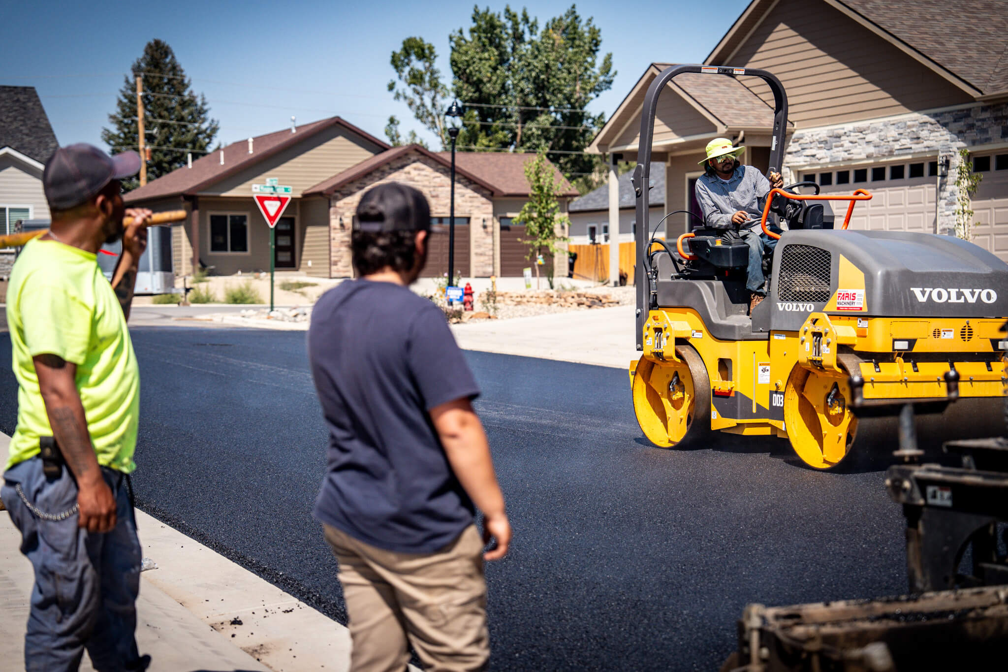 Municipal facility parking area in Monticello, UT, with Armor Proseal crews installing public infrastructure with proper drainage and durable desert-condition surfaces.