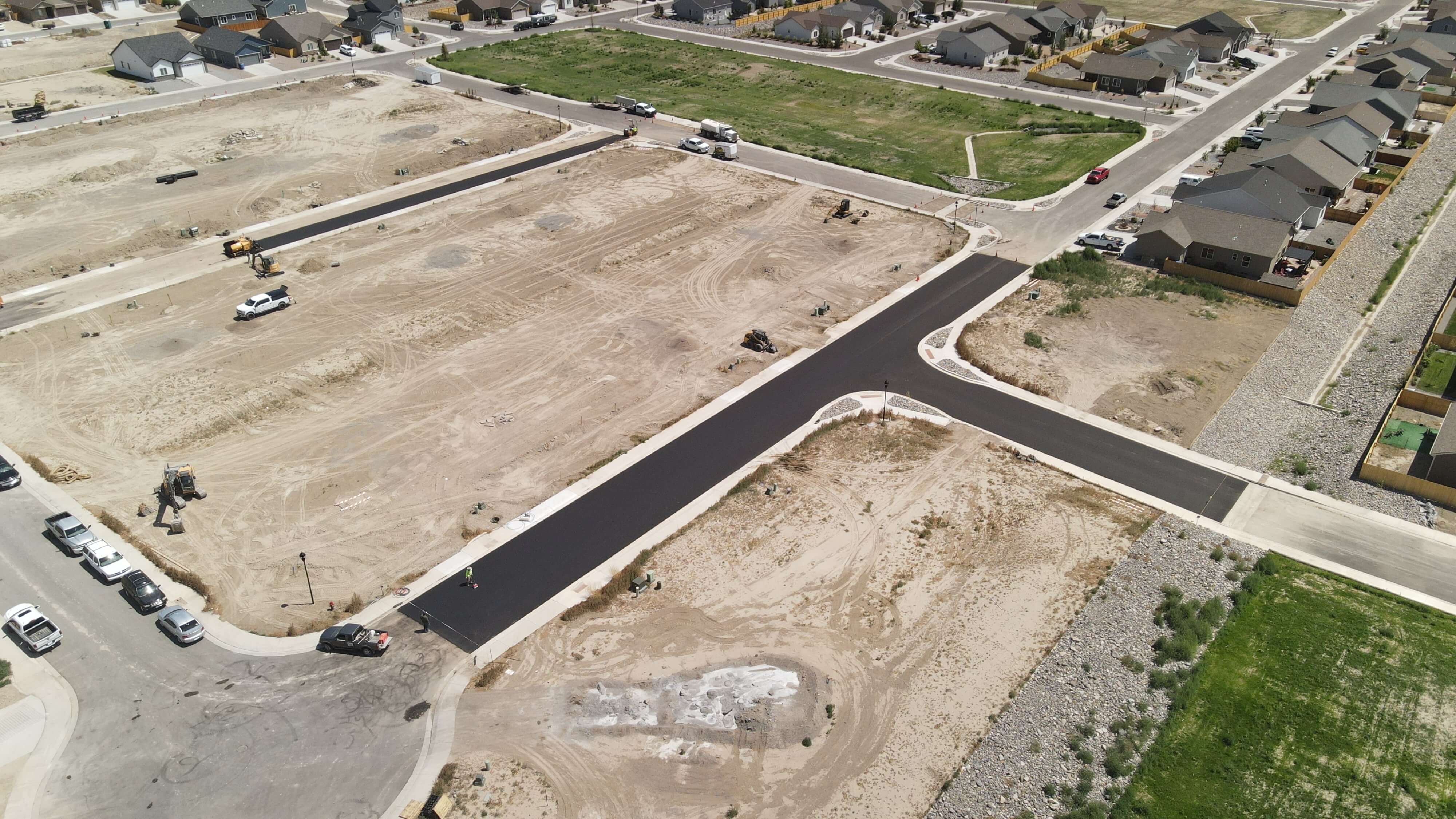 Rural municipal road repair in De Beque, CO, with Armor Proseal equipment and techniques extending the life of critical infrastructure in remote community settings.