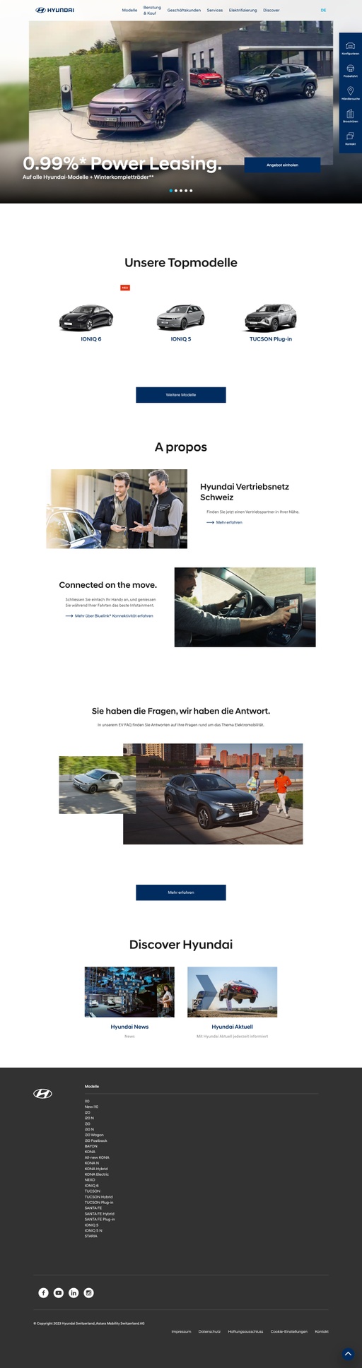 Screenshot from website top part