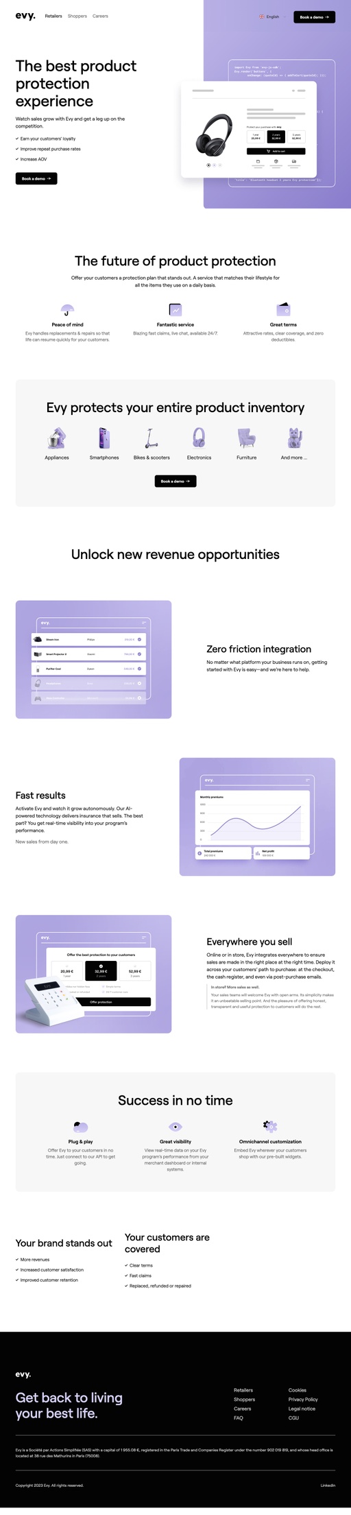 Screenshot from website top part