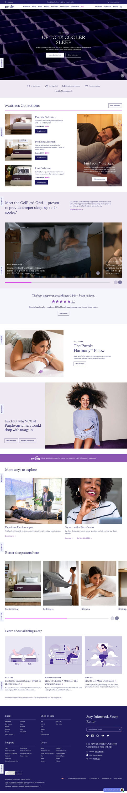 Screenshot from website top part