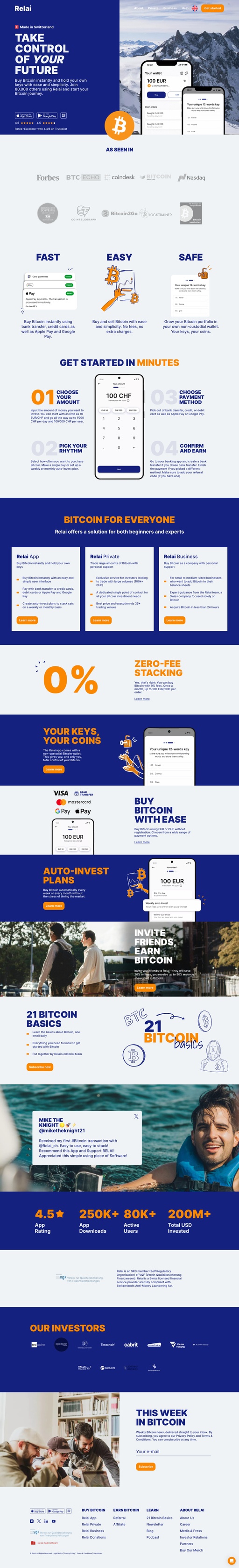 Screenshot from website top part