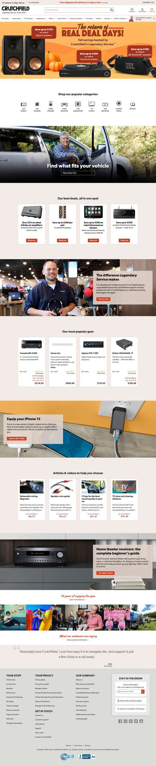 Screenshot from website top part