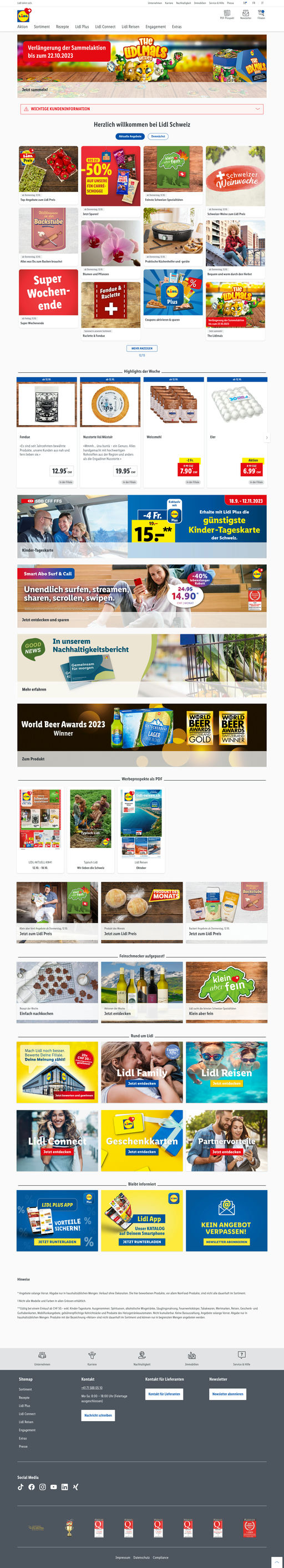 Screenshot from website top part