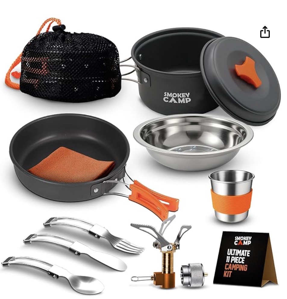 Camping Cookware Mess Kit with Stove