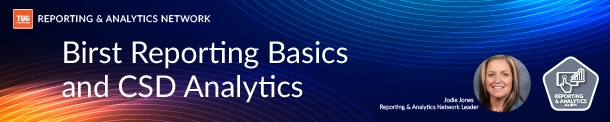 The Reporting and Analytics Network Group presents: Birst Reporting Basics and CSD Analytics