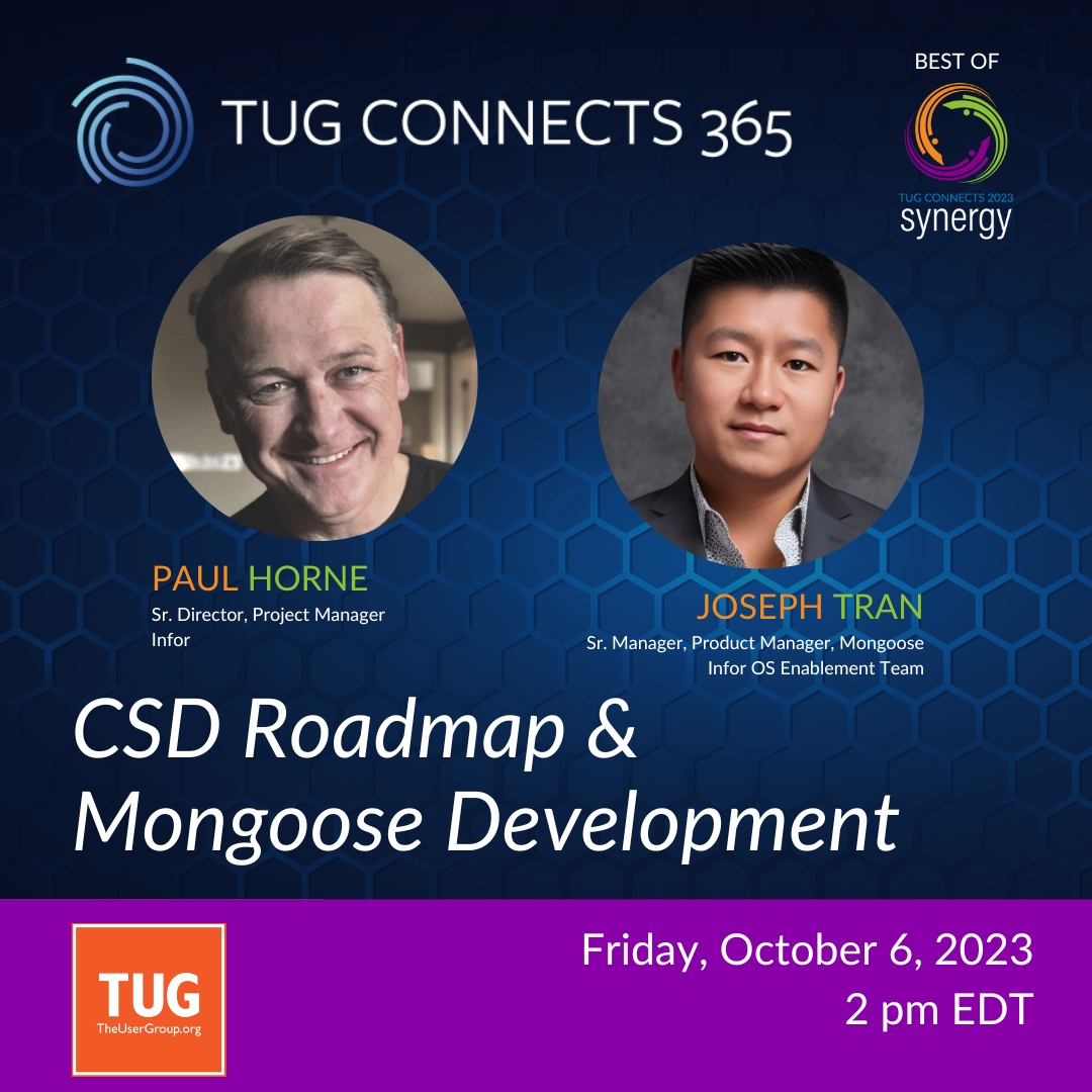 Best of TC23 Series: Infor CSD Roadmap and Mongoose Development