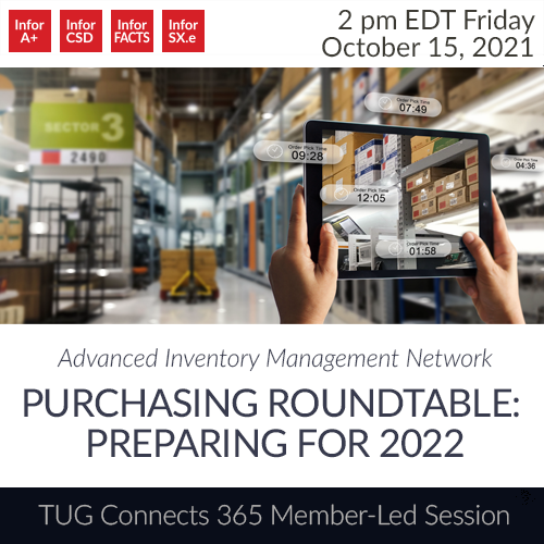 TUG Connects 365 Member-Led Session: AIM Network Purchasing Roundtable–Preparing for 2022