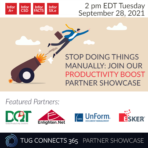 TUG Connects 365 Partner Showcase Productivity Boost