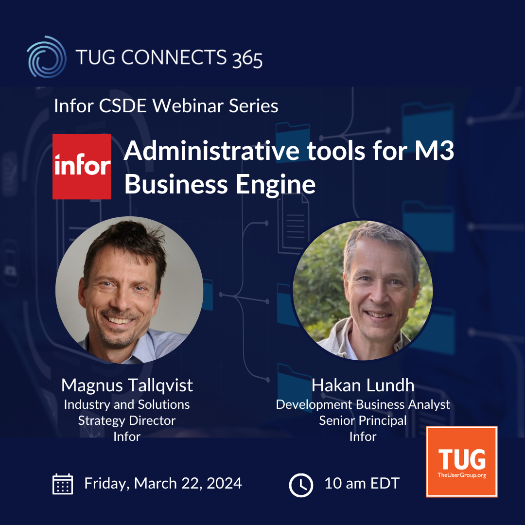Infor CSDE Series: Administrative Tools for M3 Business Engine