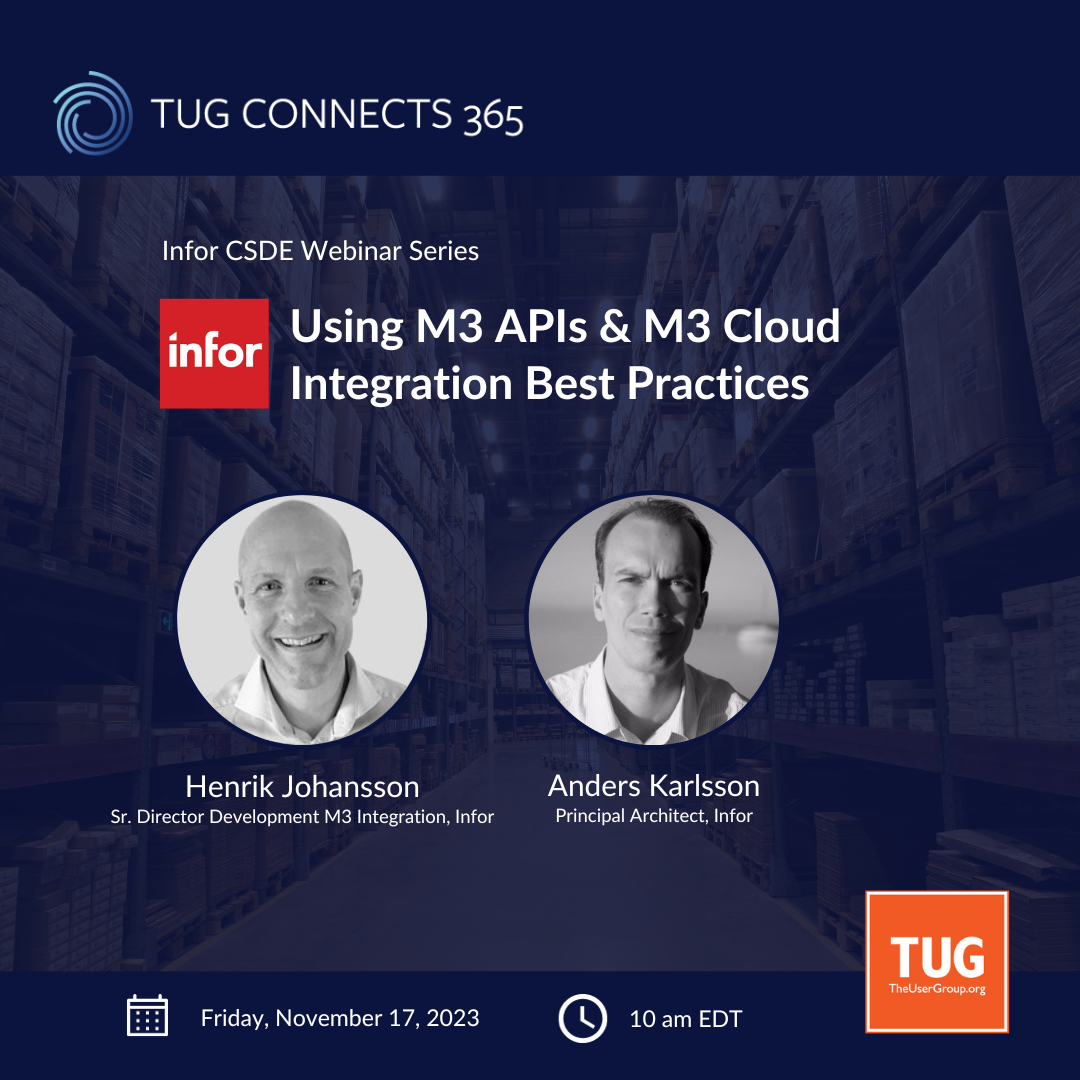 Infor CSDE Series: Using Infor M3 APIs & Infor M3 Cloud Integration Best Practices