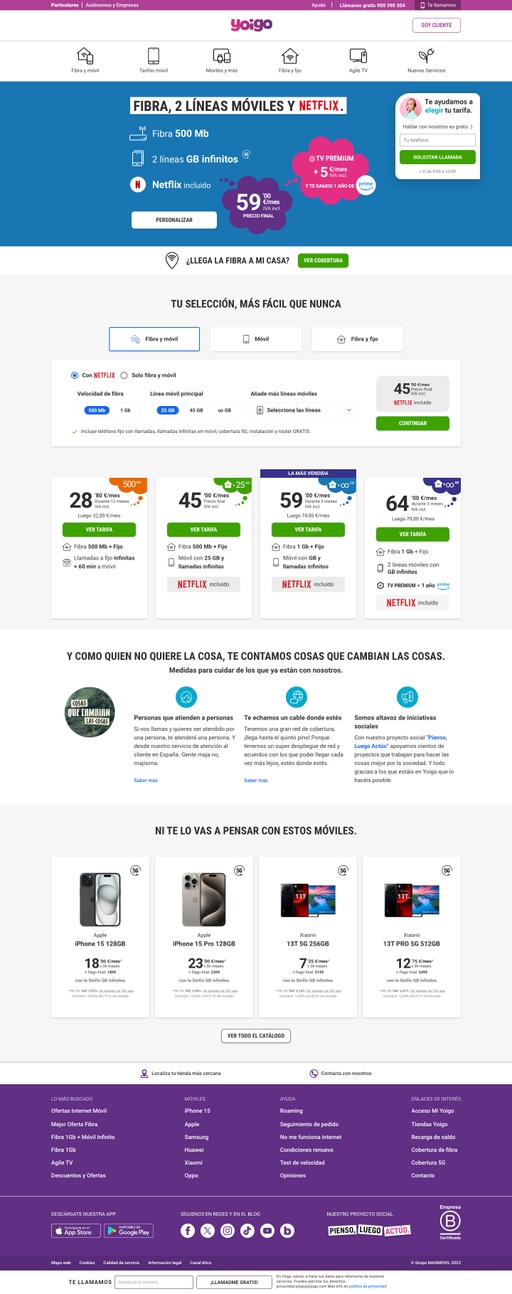 Screenshot from website top part