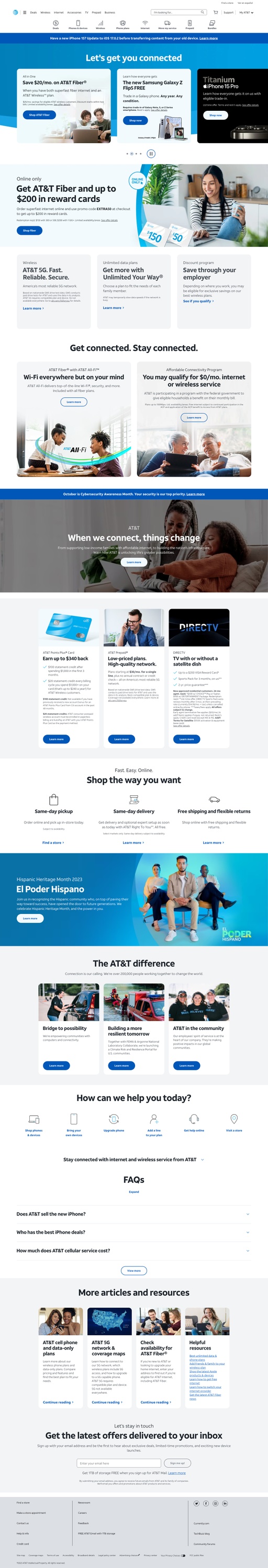 Screenshot from website top part