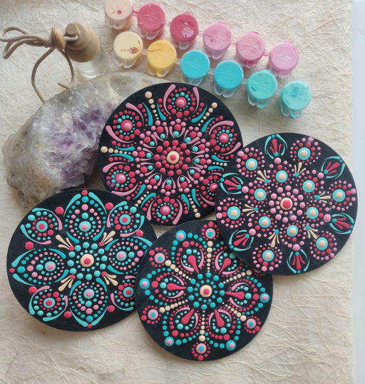 Four Stories, One Palette A Mandala Coaster Workshop