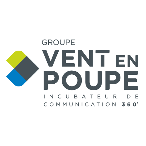 Logo VENT EN POUPE (GREEN AND WHITE - BLEU DIGITAL - FOR INTERIEUR)