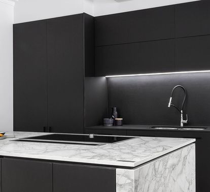 Matte Black Kitchen Cabinetry