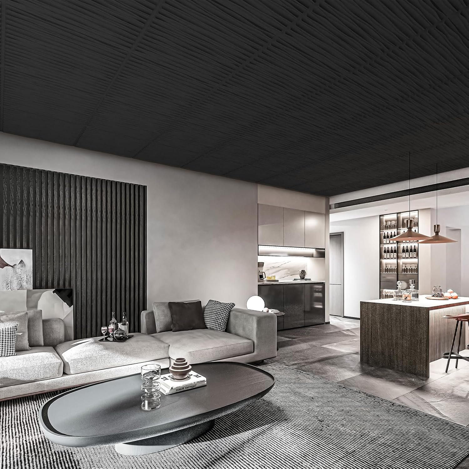 Charcoal Ceiling Lining installed view