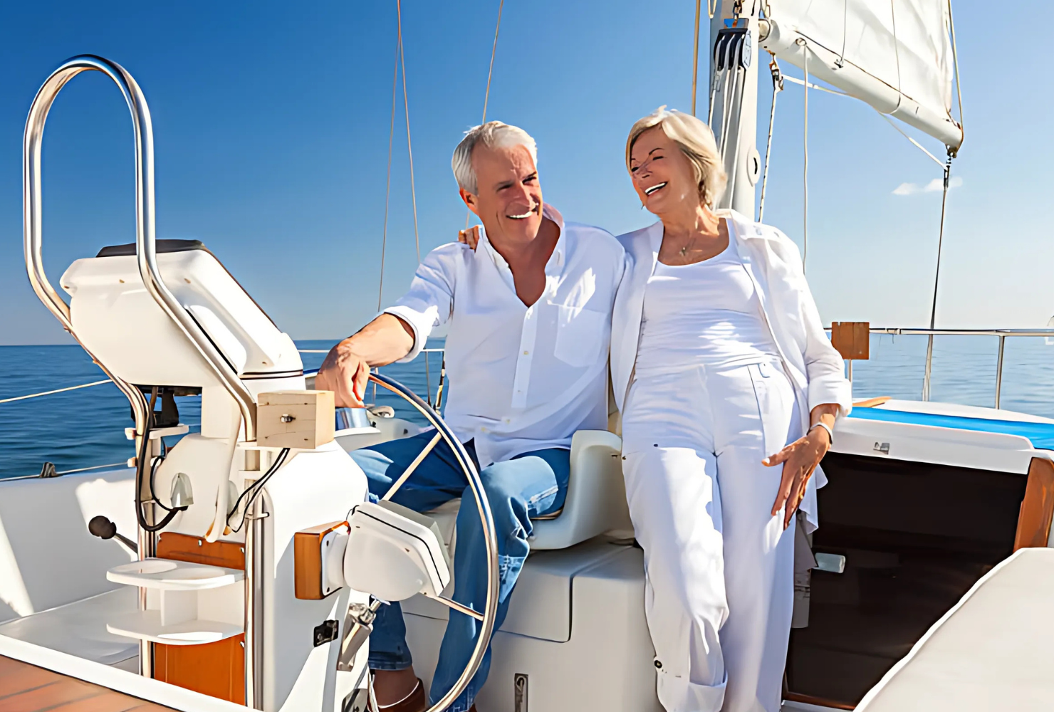 Happy Couple on yacht