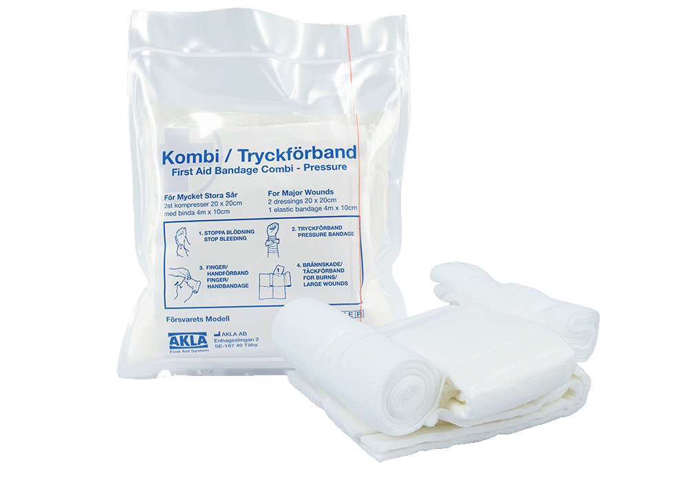 First Aid bandage, Combi, defense model, 20x20cm