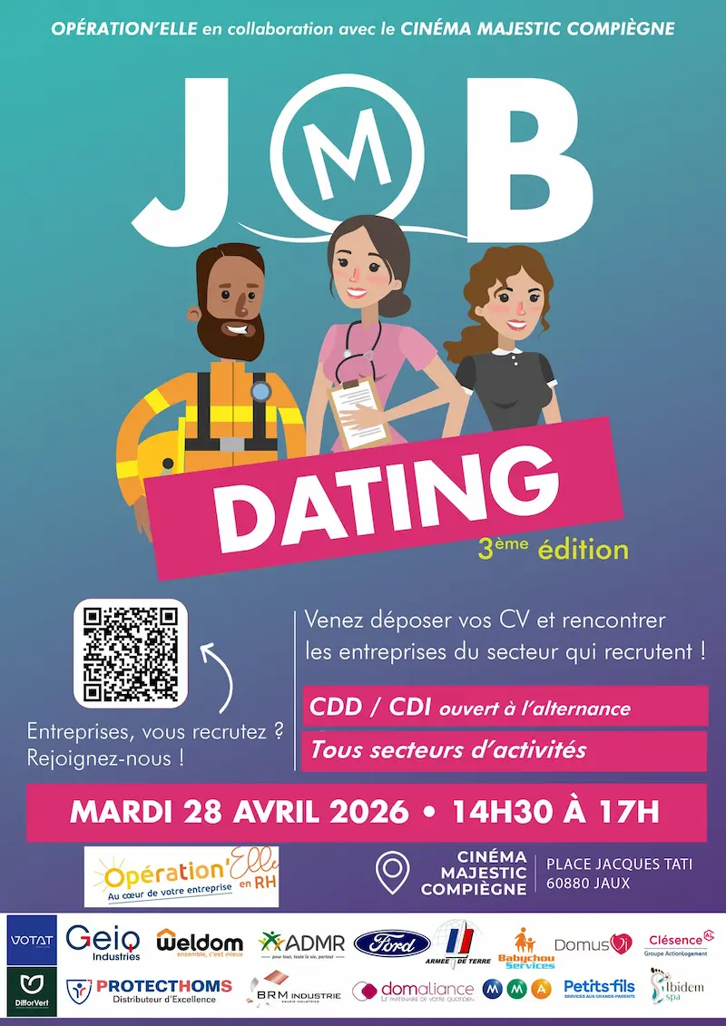 Job Dating au Cinéma Majestic de Jaux – 3e édition le 28 avril 2026