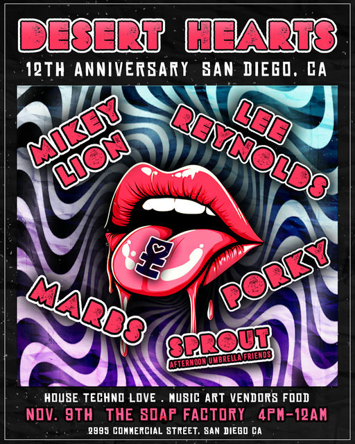 Desert Hearts 12 Year Anniversary flyer