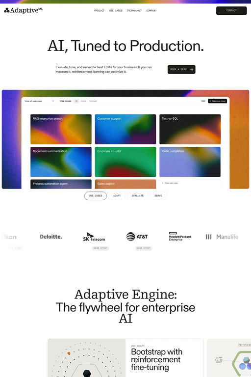 Adaptive ML website screenshot