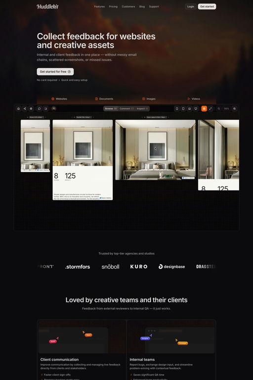 Huddlekit website screenshot