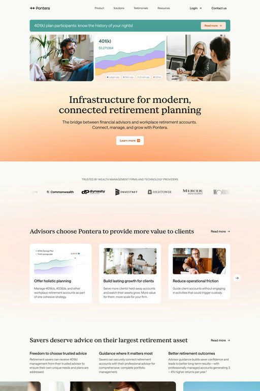 Pontera website screenshot