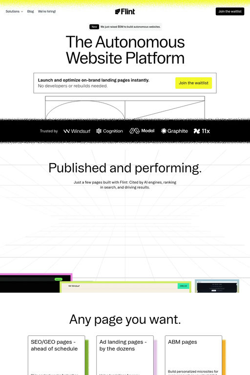 Flint website screenshot