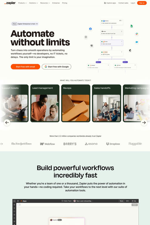 Zapier website screenshot