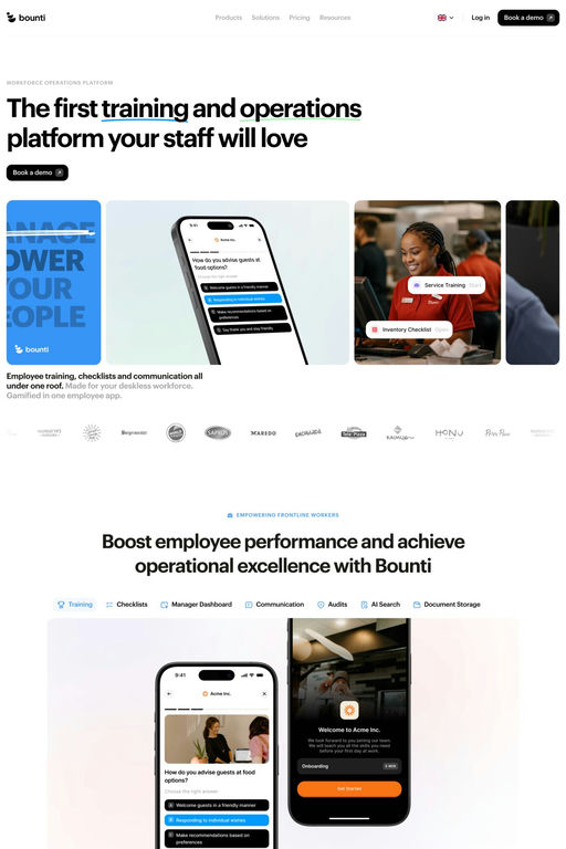 Bounti website screenshot