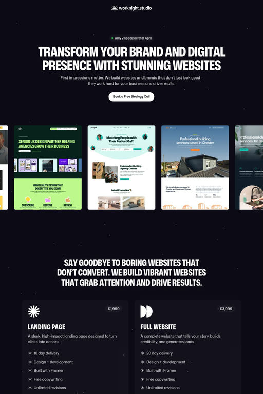 Worknight Studio website screenshot