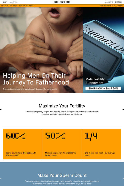 Swim Club website screenshot