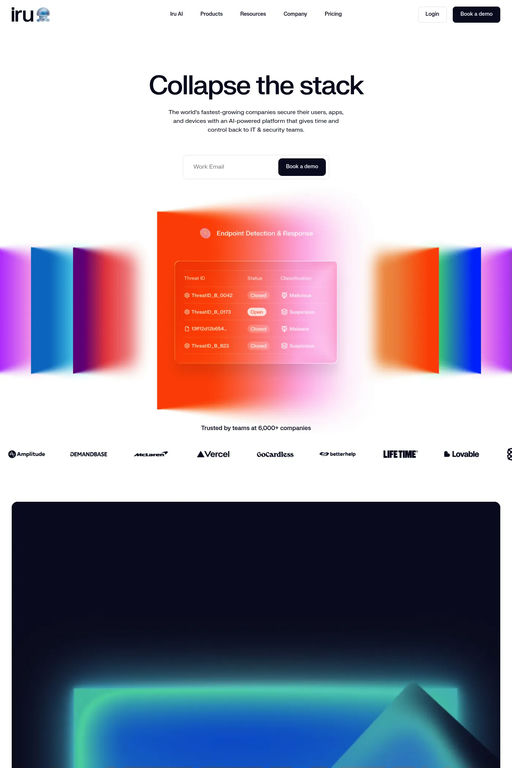 Iru website screenshot