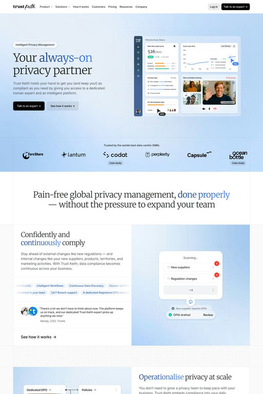 Trust Keith website screenshot