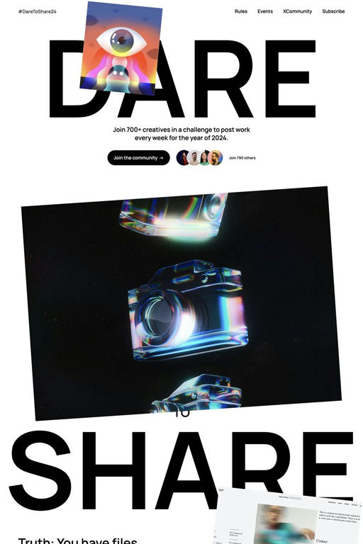 Dare To Share website screenshot