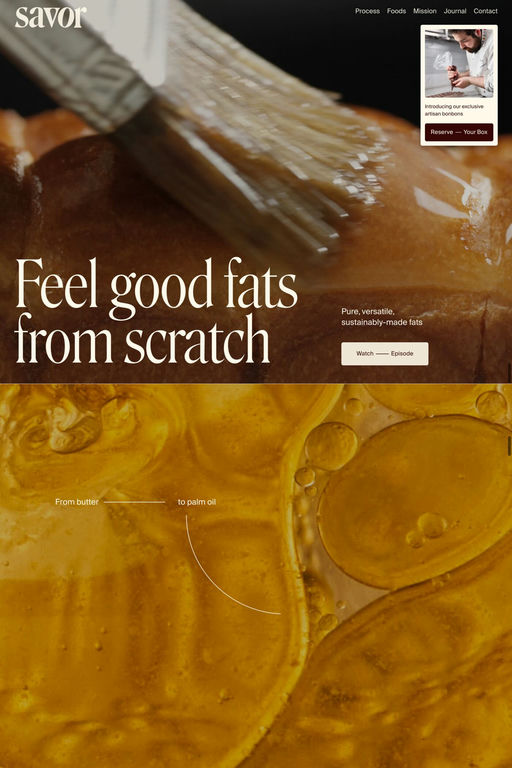 Savor website screenshot