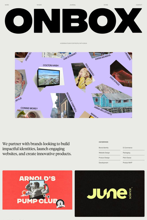 ONBOX website screenshot