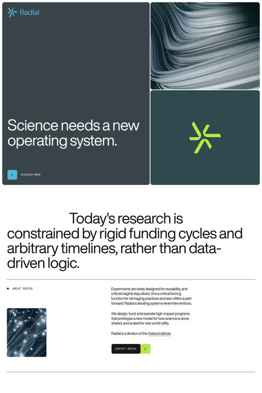 Radial website screenshot