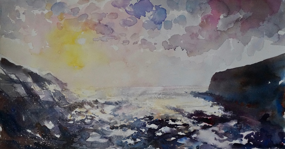 Sunlight in the bay, Crackington Haven, Cornwall