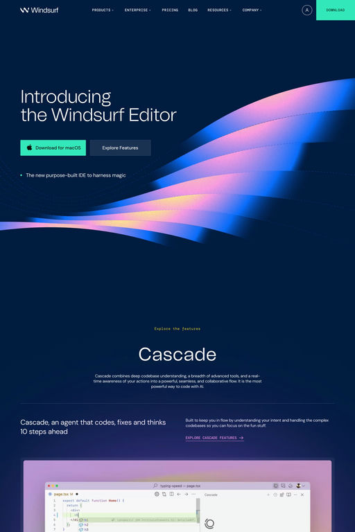 Windsurf website screenshot