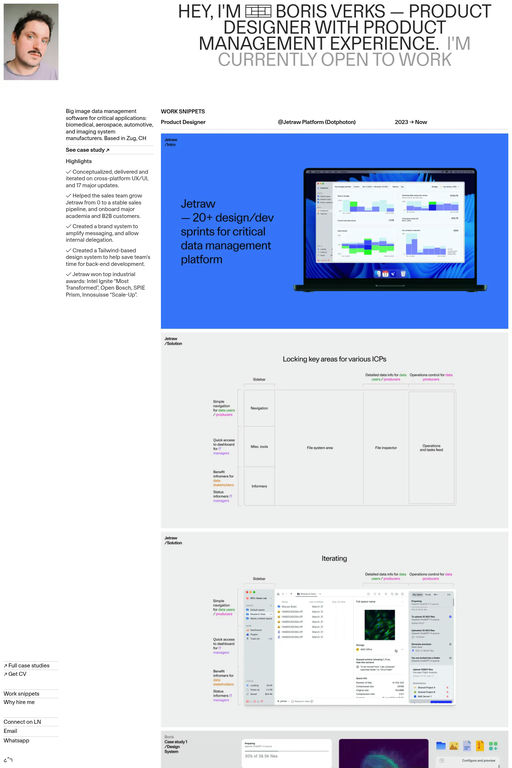 Boris Verks website screenshot